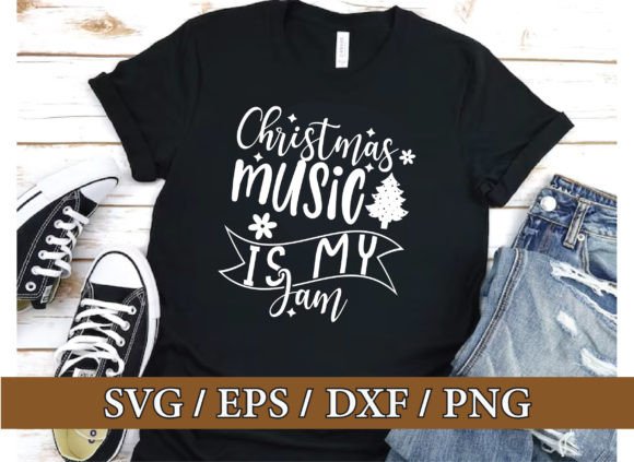 Christmas Music Is My Jam: A Festive Graphic for Branding and T-Shirt Designs